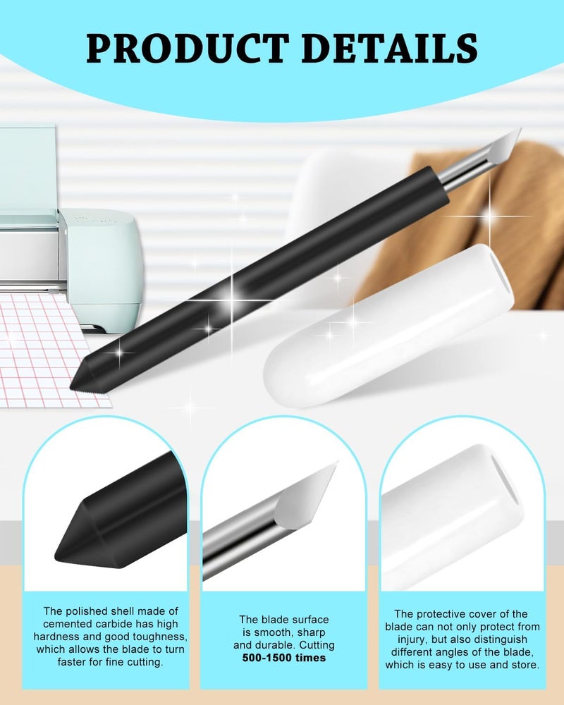 UCEC 21 PCS Premium Replacement Cutting Blade+Housing Compatible with Cricut Maker 4/Maker 3/Explore 4/Air 2/Air 3 Cutting Machine, Includ 10PCS Standard Blades, Deep Cutting Blades and Cut Housing - Image 4